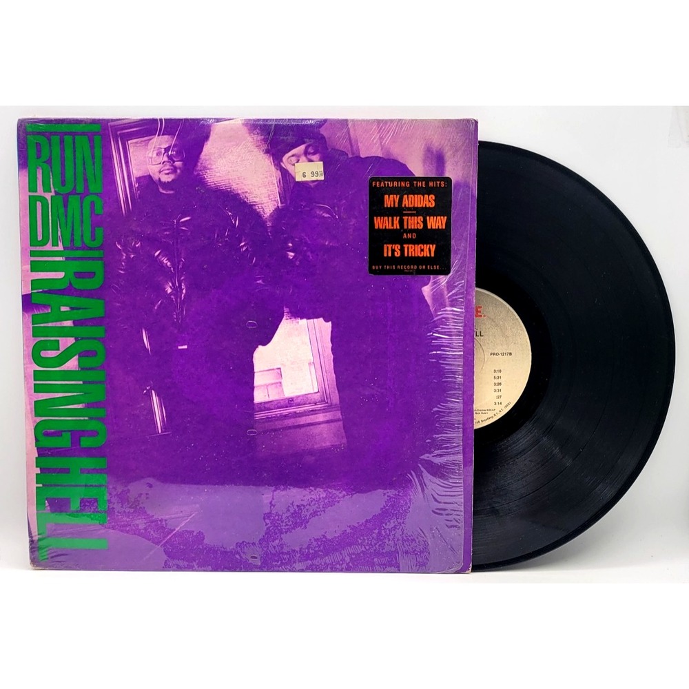 RUN‎ DMC - RAISING HELL - LP RECORD IN SHRINK HYPE STICKER PURPLE COVER